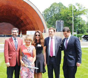 Santander Bank CEO Roman Blanco, Commissioner Sanchez, Esplanade Association’s Executive Director Tani Marinovich, State Rep. Jay Livingstone and Secretary Matt Beaton.