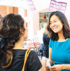 Wu Campaigning on Housing and Education Issues