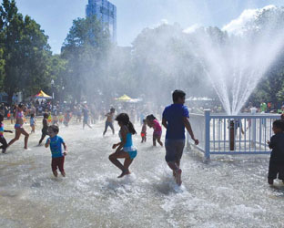 Kids Cool Down at Frog Pond